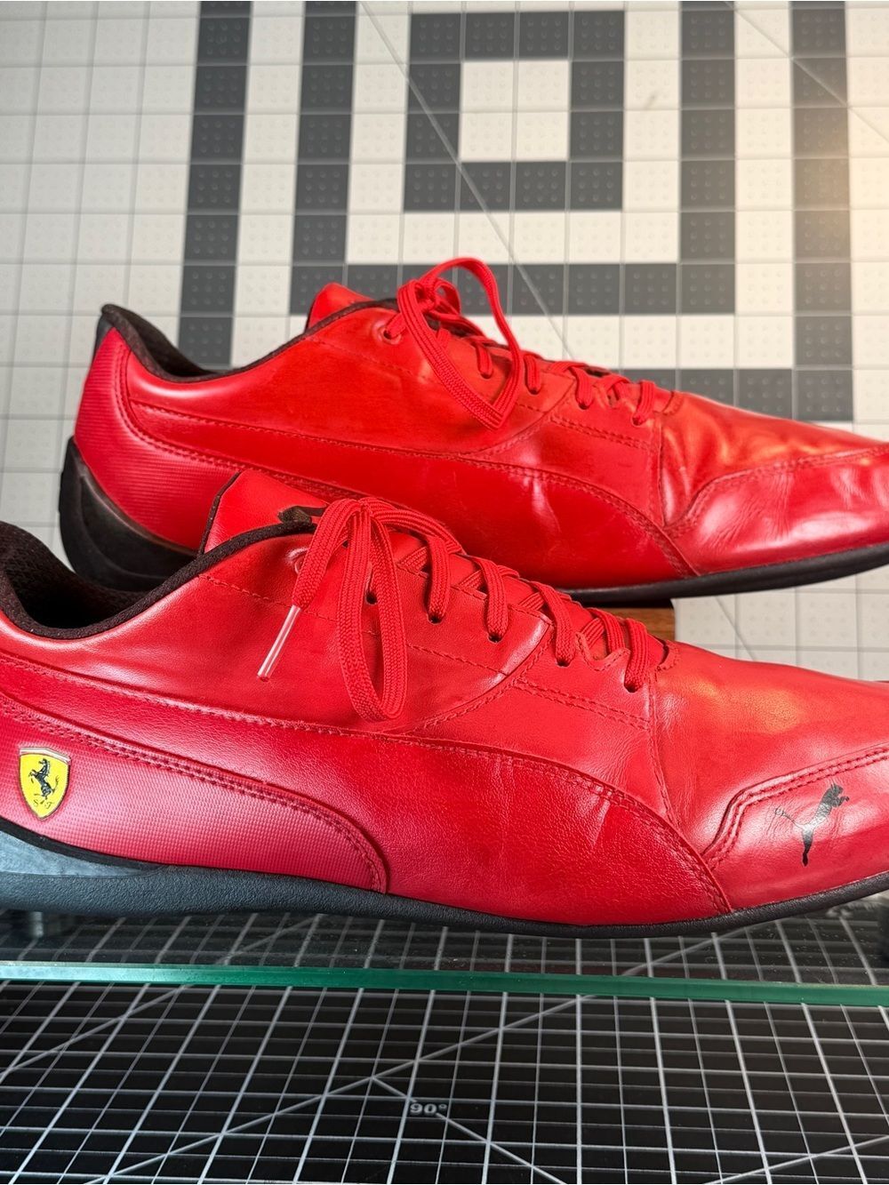 PUMA FERRARI DRIVING LEATHER SHOES MENS SZ 12 Good Condition